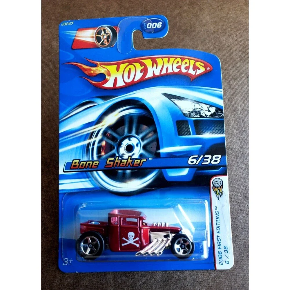 Hot Wheels BONE SHAKER Dark Red 6/38 2006 FIRST EDITIONS #6/223 Chrome 5 SP 1:64